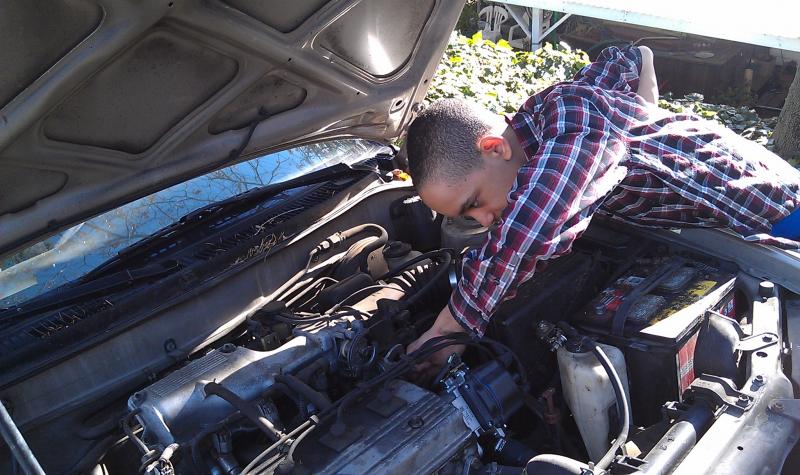 Philip reaching into that hard to reach spot from the top